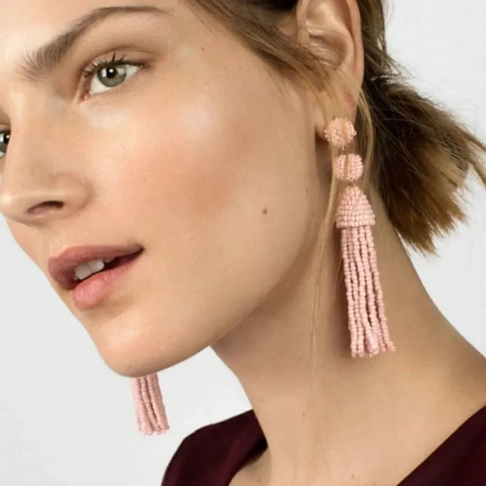 NEW BaubleBar Granita Tassel Earrings in Blush Pink